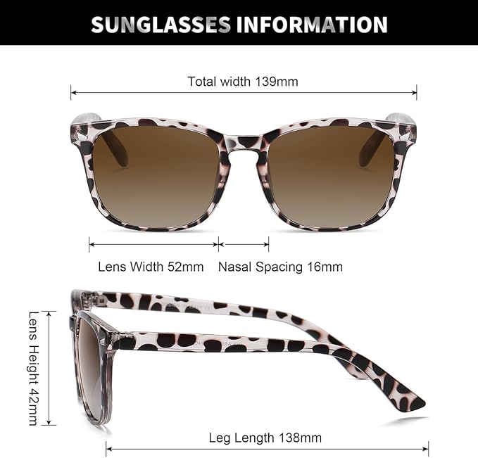 DUSHINE Polarized Sunglasses for Women Classic Retro Style UV400 Protection