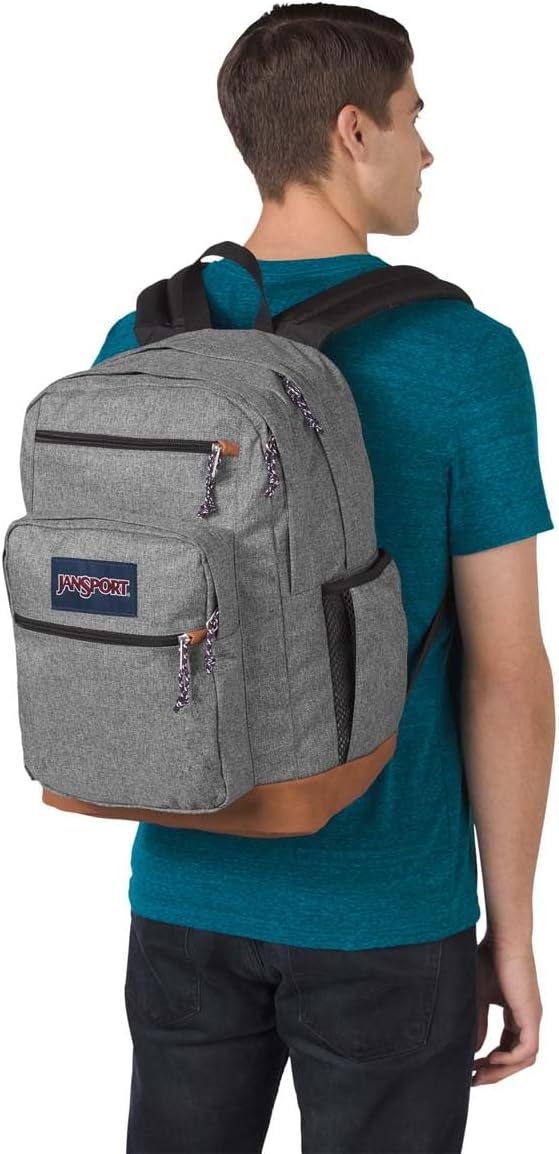 JanSport Cool Backpack, with 15-inch Laptop Sleeve - Large Computer Bag Rucksack with 2 Compartments, Ergonomic Straps, Grey Letterman