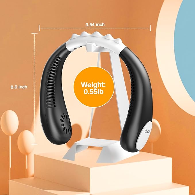 Kids Neck Fan, Portable Bladeless Fans for Kid 4-14Y Girls & Boys, 2600mAh USB Personal Mini Cooling Fan for Travel/Camping/Study, 4 Speeds, Lightweight, Compact, Perfect Summer Gifts for Kids