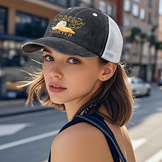 Ask Me About My Sourdough Starter Bread Baking Baker Bakery Hats Beach Cap for