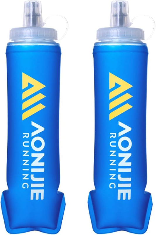 Azarxis TPU Soft Flask Collapsible Water Bottles BPA-Free 250ml 350ml 500ml 600ml for Hydration Vest Pack Running Hiking Cycling Climbing