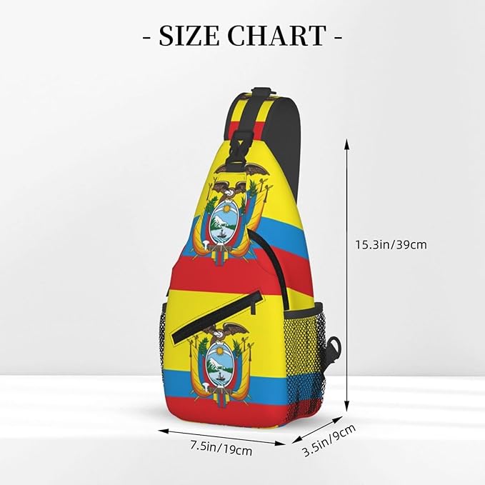 Ecuador Flag Sling Bag Multipurpose Crossbody Sling Backpack Travel Cycling Hiking Shoulder Bag For Women Men