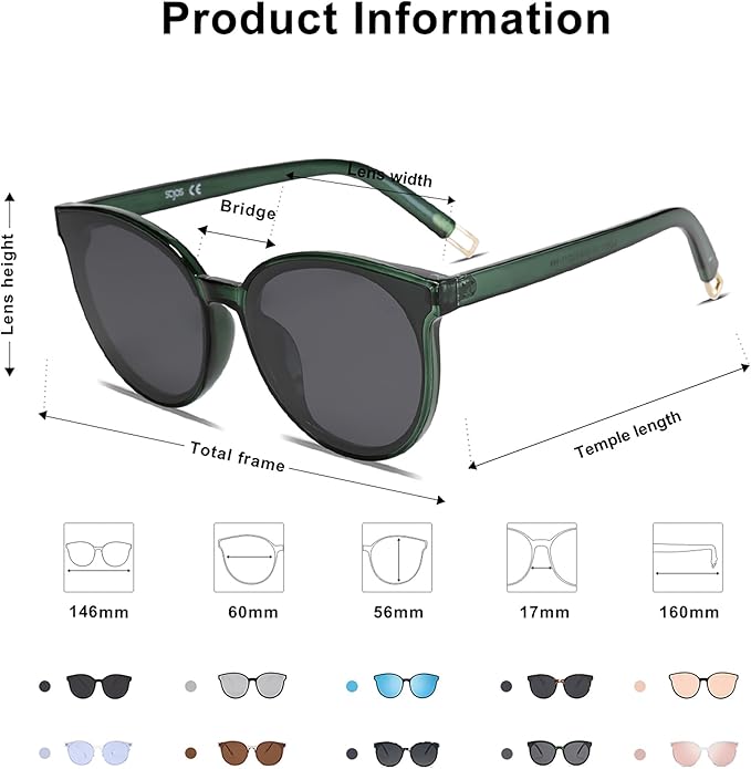 SOJOS Fashion Round Sunglasses for Women Men Oversized Vintage Shades SJ2057