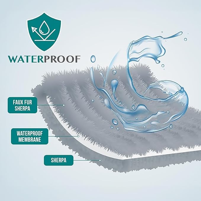 PetAmi Waterproof Dog Blanket for Medium Large Dogs, Calming Fleece Cat Blanket, Couch Protector Washable Sherpa Faux Fur Pet Throw for Puppy, Soft Reversible Leakproof 40x60 Tie-Dye Black