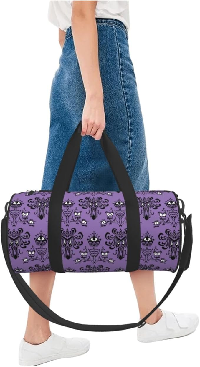 Haunted the Mansion Sports Gym Duffel Bag for Men Women Weekender Travel Workout Training Handbag Water Resistant