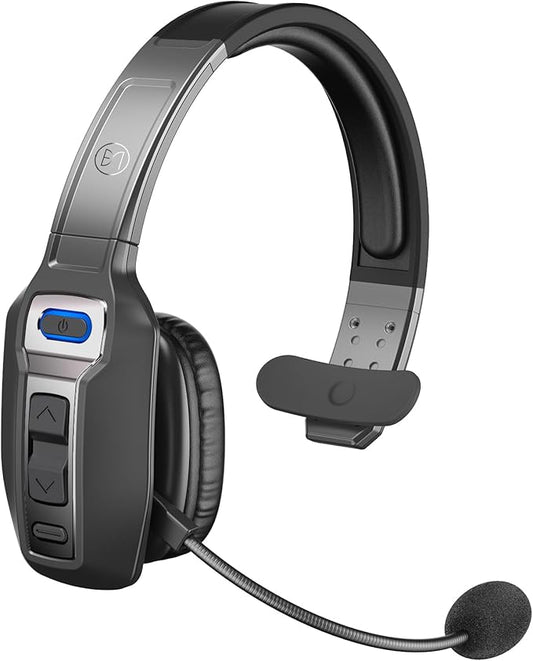 Bluetooth Headset, Trucker Bluetooth Headset with AI Noise Cancellation Microphone & Mute Button, Trucker Headphones with 65 Hrs Working Time, 5.2 Multitasking for Truck Drivers/Phone