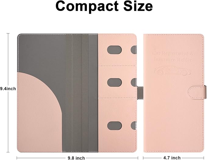 RSAquar Vehicle Glove Box Organizer - Car Document Holder for Cards, Driver License & Essential Documents, JD-Rose Gold