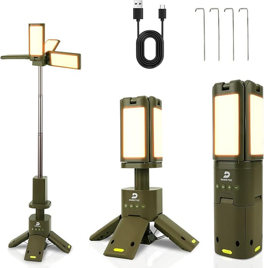 DUSKTEC Telescopic Camping Lights Rechargeable 14000mAh Led Camping Lantern Up to 8000LM Outdoor Camping Light Portable Camping Light Dimmable Camping Lamp IPX7 Waterproof Camp Lights Multifunction