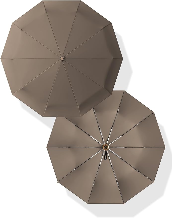Rain Cats Large Umbrella 45 Inch diameter Umbrellas for rain Strong10 Ribs Fiberglass Windproof big Compact Automatic portable Folding Travel/Thick Fabric/Wood handle