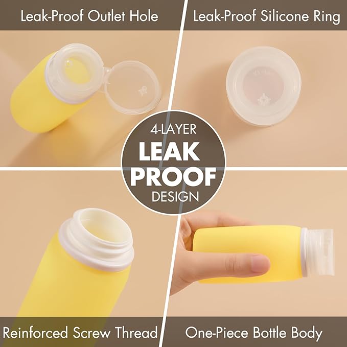 Muslish 21 Pack Leak Proof Silicone Travel Bottles Set, TSA Approved Containers for Toiletries, Travel Size Accessories and Shampoo Conditioner Bottles with Toiletry Bag (BPA Free)