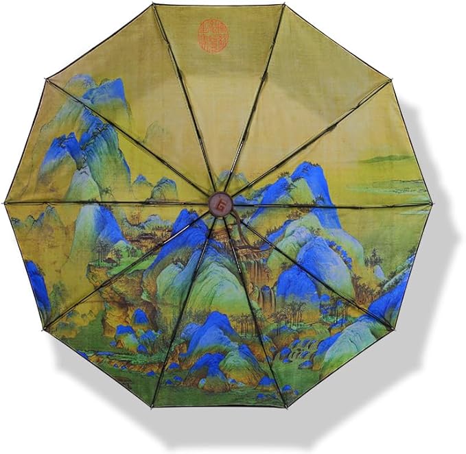 Rain Cats Large Umbrella 45 Inch diameter Umbrellas for rain Strong10 Ribs Fiberglass Windproof big Compact Automatic portable Folding Travel/Thick Fabric/Wood handle