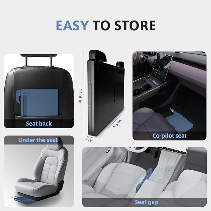 Steering Wheel Tray, Car Food Tray, Car Desk for Laptop, Multipurpose Car Table for Eating & Work, Adjustable Car Tray with Drawer and Anti-Slip Protective Adhesive