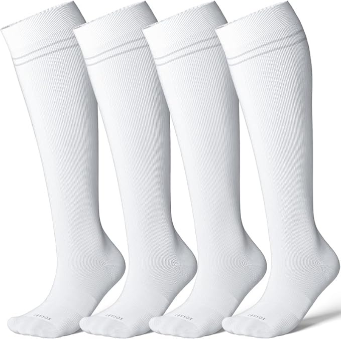 LEVSOX Viscose Made from Bamboo Compression Socks for Pregnant Women 20-30 mmHg Knee High Cute Mens Supports Socks for Travel