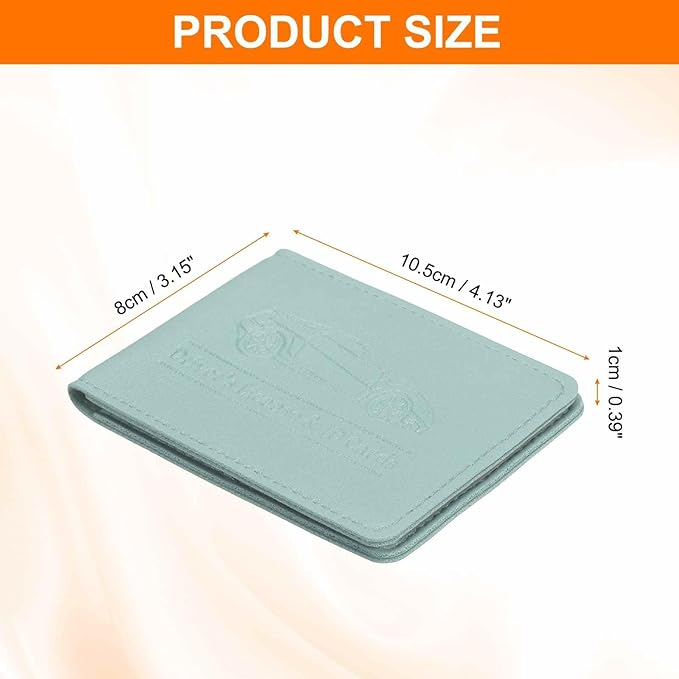 HARFINGTON Car Registration and Insurance Holder PU Leather Vehicle Glove Box Organizer Storage Accessories Car ID Holder with 4 Pockets for License ID Card Bank Card Documents, Blue