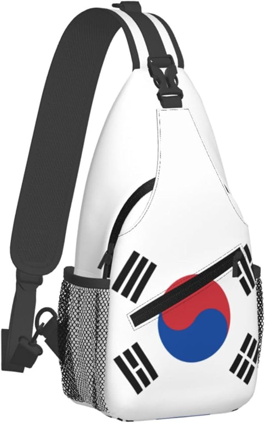 GJXFLSY Republic of Korea Flag Sling Backpack Crossbody Bag Casual Chest Bags Travel Hiking Daypack Shoulder Bag for Women Men