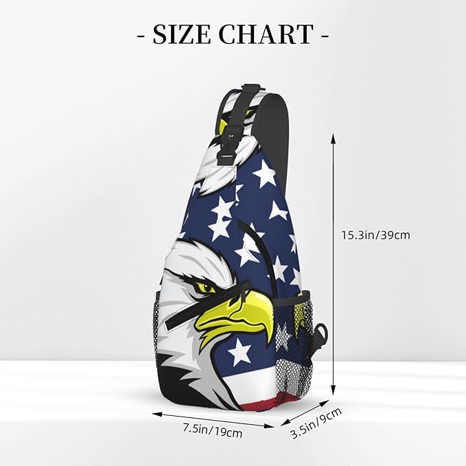 American Flag Sling Bag Multipurpose Crossbody Sling Backpack Travel Cycling Hiking Shoulder Bag For Women Men