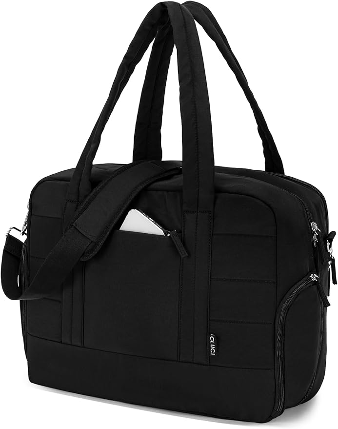 CLUCI Weekender Travel Bag for Women Puffer Tote Bag Carry On Duffle Overnight Bags with Shoe Compartment