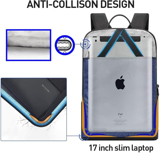 BOPAI 17 inch Super Slim Laptop Backpack Men&Women Anti Theft Backpack Waterproof College Backpack Travel Laptop Backpack for Men Business Laptop Backpack Casual Daypack for Men