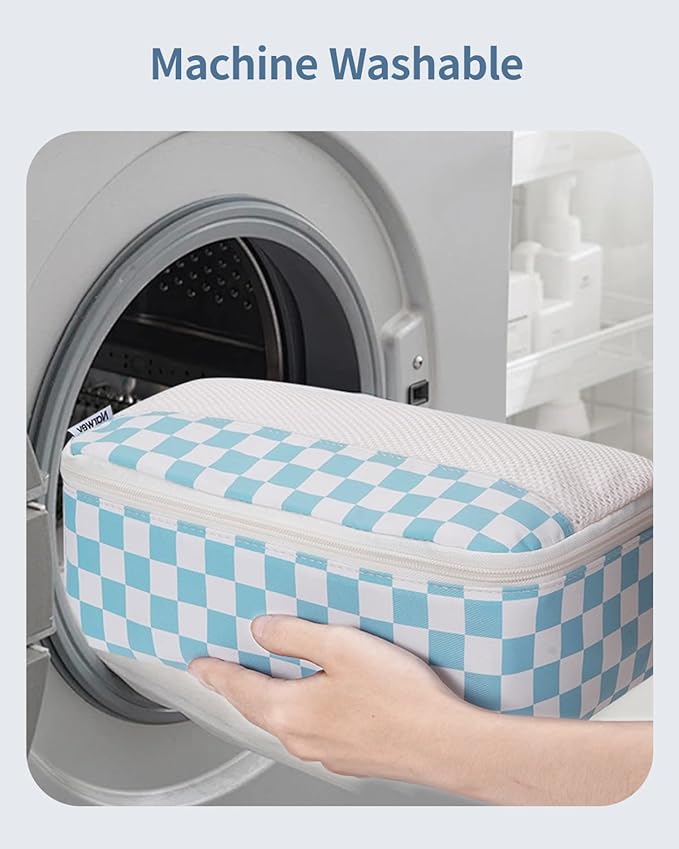 Narwey 7 Set Checkered Packing Cubes for Travel Carry on Suitcase Luggage Organizer Bags for Kids Women Men, Durable Packing Organizers Bag, Travel Essentials Accessories (Combined Checkerboard)