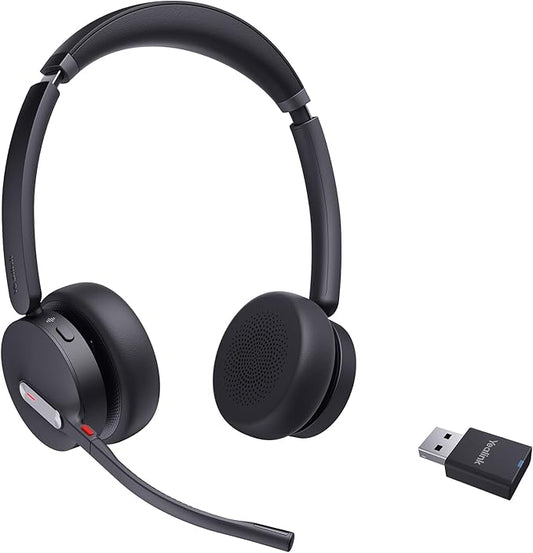 Yealink WH64 Hybrid with DECT Dongle, 492ft Range, 32 Talk Time Bluetooth Headset for Teams, Zoom Skype UC, 3X Mic Noise Cancelling, Headset PC Phone