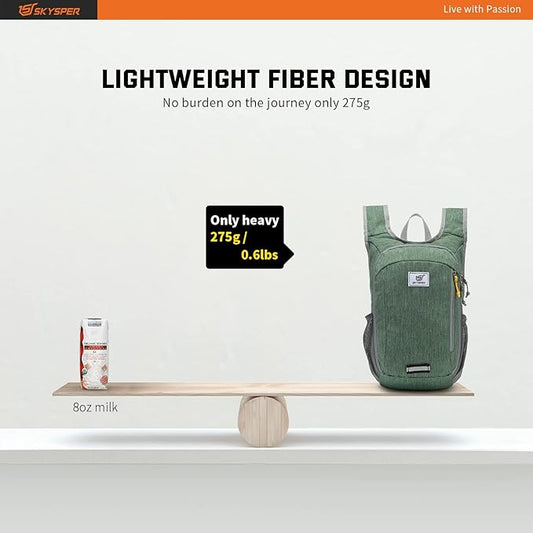 SKYSPER Small Daypack 10L Hiking Backpack Packable Lightweight Travel Day Pack for Women Men