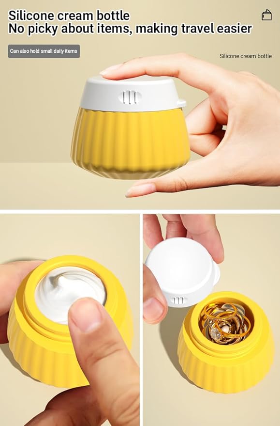 8-Piece Leakproof Travel Bottles and Jars Set – 4 Silicone Bottles + 4 Cream Jars with Clear Zipper Bag – TSA Approved Toiletry Containers – BPA-Free (Bright Colors)