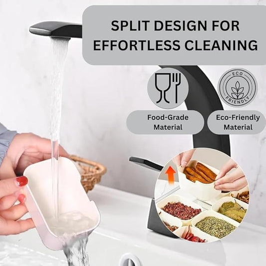 Legend - Divided Serving Tray with Lid and Handle | Snackle Box Container for Fruits, Candy, Charcuterie, Snacks | Portable Snack Tray for Travel, Party & Picnic (8 Compartments)