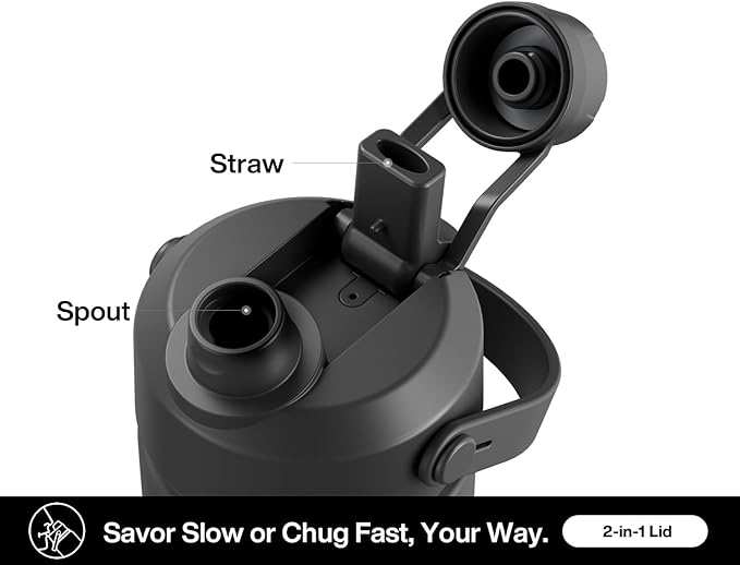 POWCAN 26 oz Insulated Water Bottle with 2-in-1 Straw and Spout Lid, Keep Cold 24H, Leak-Proof, Fits in Car Cup Holder, Stainless Steel Water Bottle for Sports, Travel, and School (Twilight Cosmos)