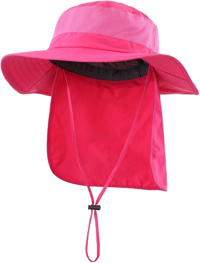 Home Prefer Outdoor UPF50+ Mesh Sun Hat Wide Brim Fishing Hat with Neck Flap Sun Hat for Men Women