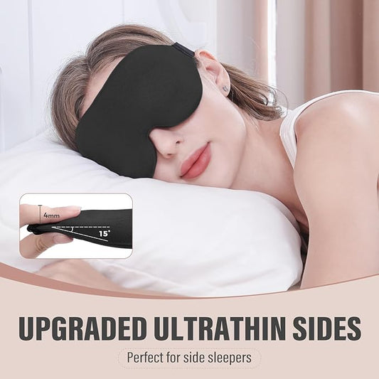 YIVIEW Sleep Mask for Side Sleeper, Complete Light Blocking 3D Sleeping Eye Mask, Soft Breathable Eye Cover for Women Men, Relaxing Zero Pressure Night Blindfold