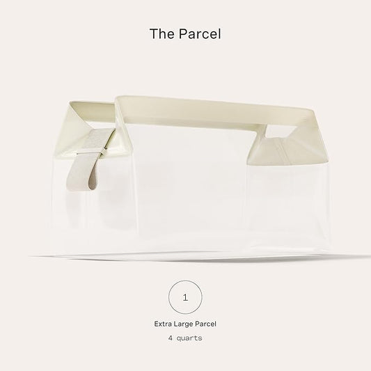 Cadence Parcel - Clear Kit with Magnetic Closure - Durable and Leak-Resistant Travel Toiletry Kit - Modular Design - Hygiene Bag for Travel Essentials - 4 Qt - Pebble