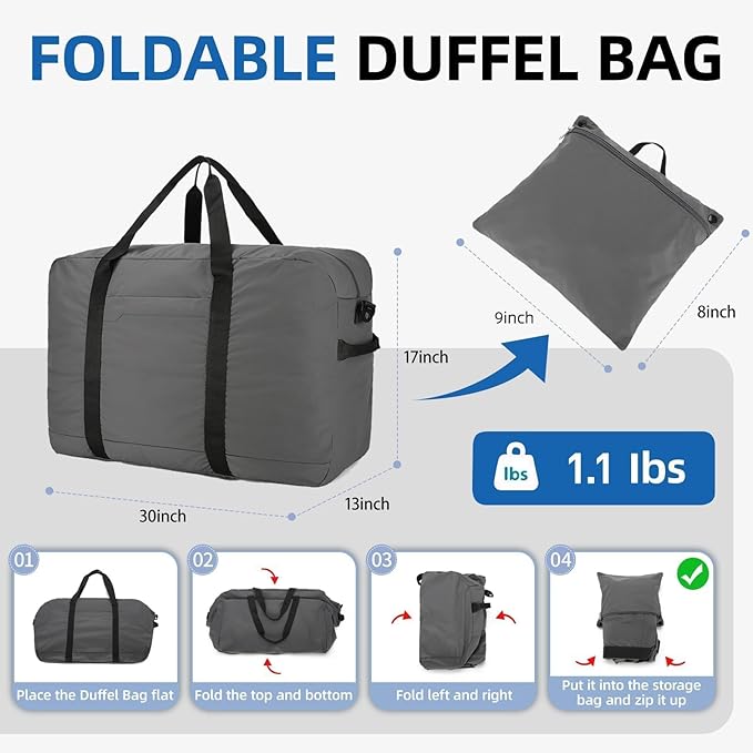 Extra Large Duffle Bag, 110L Storage Foldable Travel Duffle Bag for Men Women, Lightweight Weekender Bag for Overnight Camping