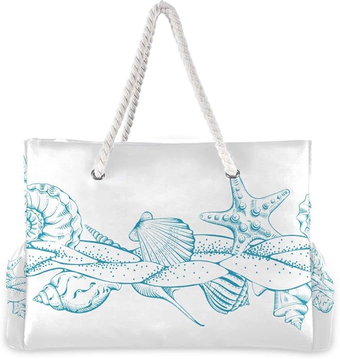 senya Large Beach Shoulder Bags Canvas Tote Water Resistant for Gym Travel Daily