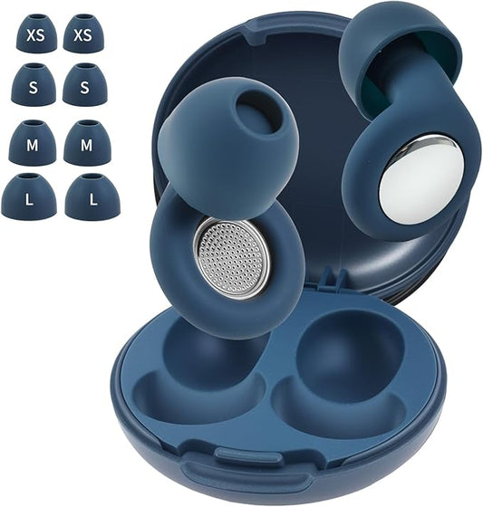 Ear Plugs for Sleeping Noise Cancelling, Ear Plugs for Noise Reduction with 8 Eartips, Reusable Noise Cancelling Ear Plug for Concerts - Blue, Silicone Hearing Protection Earplug 30db