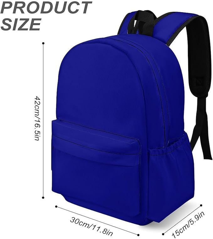 Navy Blue Backpack Adult Travel Daybag for Women Men College Backpack for Vacation Hiking Camping Bag