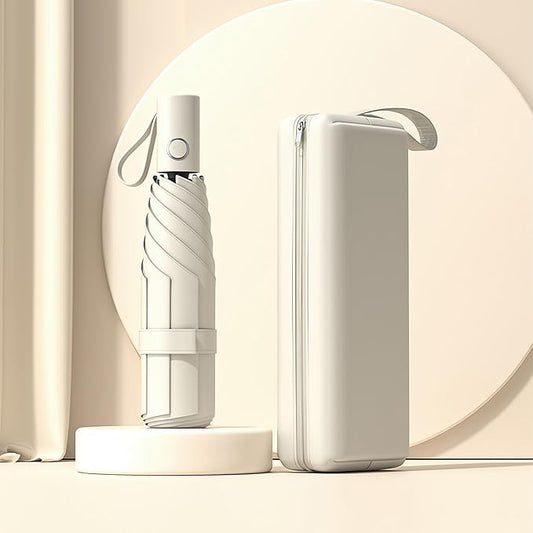 Automatic Mini Travel Windproof Folding Umbrella - UV Protection, Instant Open/Close for Rain/Sun, Small Compact Lightweight Design Fits in Tote Bag/Travel Case/Backpack for Commute, Women & Men