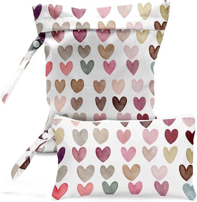 Wet Dry Bag for Swimsuit, Travel, Beach, Pool, Diapers, Dirty Yoga Gym Clothes, Toiletries, Makeup - Waterproof Weekender Bags for Women's Trip Gifts Favors, 2 Pcs