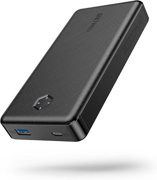 Portable Charger, Slim 20000mAh PD 20W Power Bank, USB C in&Out Fast Charging Battery Pack,iPhone 17 16 15 14 13 Samsung S22 S21 Google iPad etc Black