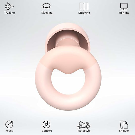 Earplugs for Sleeping,Noise Reduction Soft Silicone Ear Plugs with 7 Pairs Ear Tips&One Connection Cord,Hearing Protection Reusable Earplugs for Sleeping,Concert, Work&Sound Reduction 25dB-30db