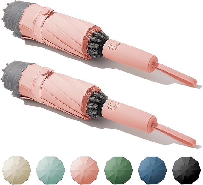 Windproof Travel Umbrella for Rain, Large Portable Reverse Folding Car Umbrella, Inverted Design, Compact Auto Open Close with Durable Waterproof Canopy, Fits Backpack/Women Men, 45.6 Inch