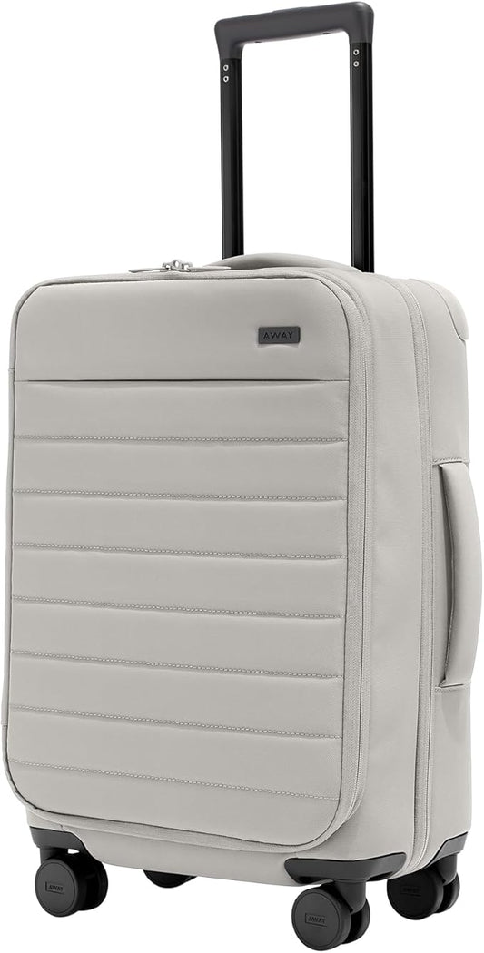Away Softside Carry-On Suitcase, 22 Inch Lightweight, Expandable High-Strength Nylon Luggage With Spinner Wheels, Meets Requirements for Most Major Airlines, Cloud Gray