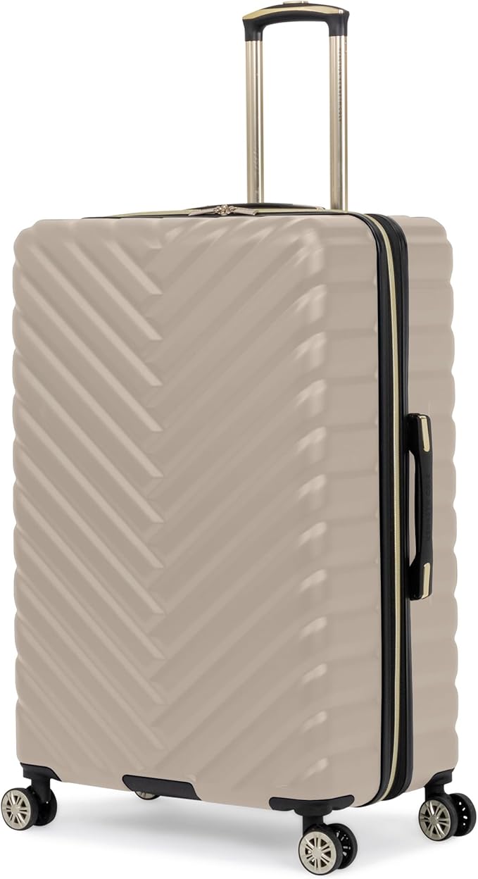 Kenneth Cole REACTION Madison Square Lightweight Hardside Chevron Expandable Spinner Luggage, Taupe, 28-Inch Checked