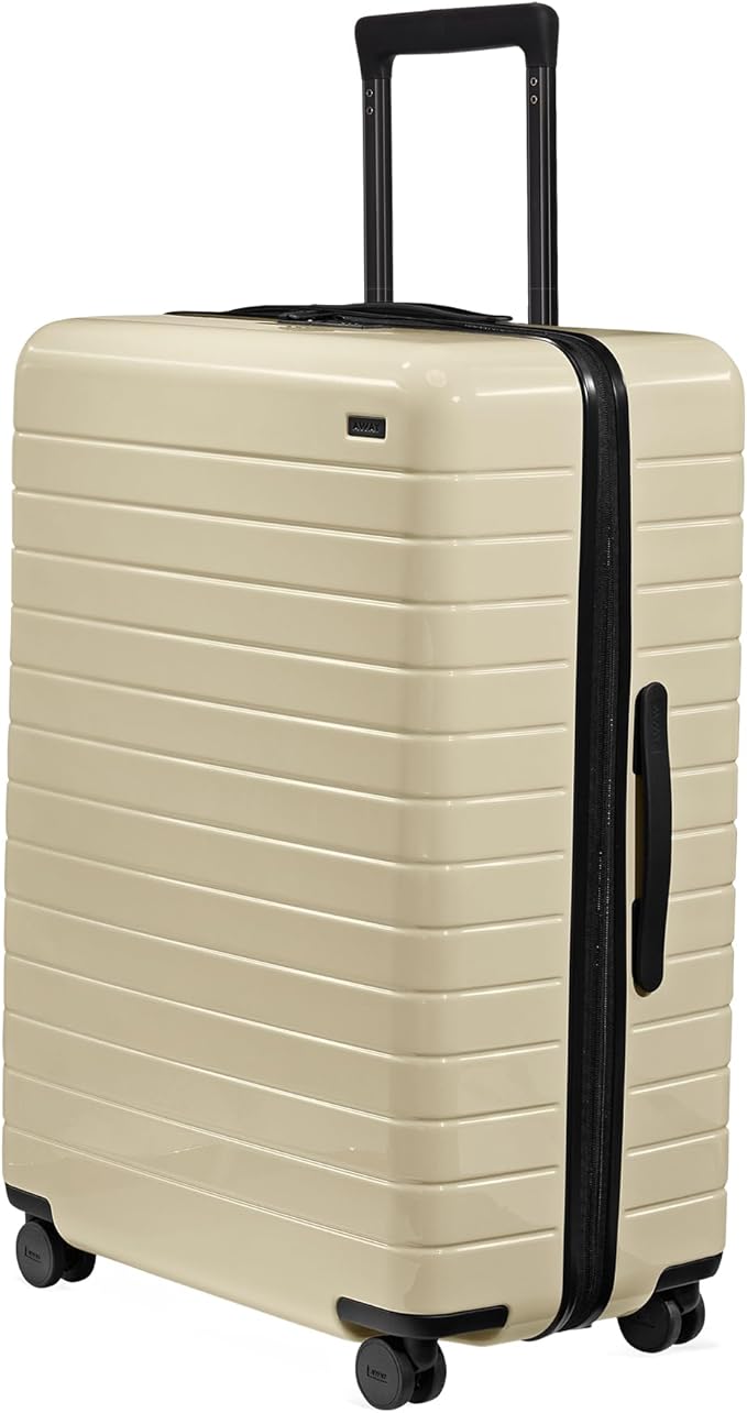 Away Large Checked Luggage, 29 Inch Hardside Suitcase with Spinner Wheels, Lightweight & Durable, TSA Lock, Salt White