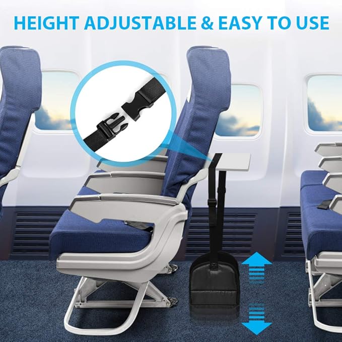 Airplane Footrest Made with Premium Memory Foam - Airplane Travel Foot Hammock, No Clashing Foot Hammock & Portable Plane Leg Rest, Provides Relaxation and Comfortable for Long Flight