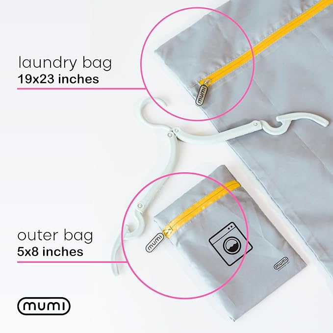 Mesh Laundry Bags for Delicates – MUMI Travel Laundry Bag with Hanger & Pouch | Large Lingerie Wash Bag for Washing Machine, Baby Clothes, Gym & Travel | Odor-Resistant Laundry Mesh Bag - Purple