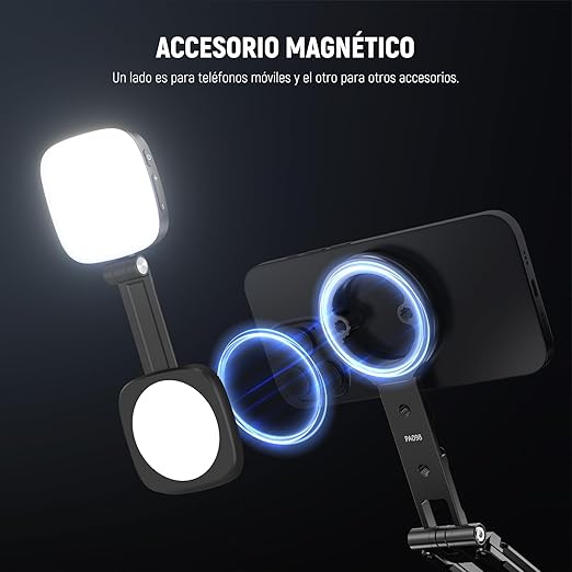 NEEWER Magnetic Phone Tripod Holder Stand, Metal Cell Phone Mount Grip with 1/4" Threads, Cold Shoe & Arca Type, Compatible with MagSafe iPhone Samsung Huawei Android for Video Recording, PA098