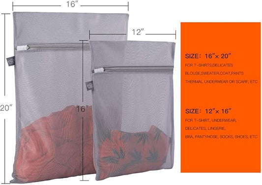 Kimmama Laundry Bag Mesh Wash Bags, Washing Machine Wash Bag, Net Washer Sack with Zipper, Dryer Pouch for Cleaning and Drying Cloths, Garment, Delicates, lingerie, Suit, Bra, Pant, Sock, Small Toys