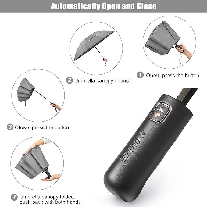 G4Free 42/46/54/62 Inch Large Golf Umbrella Compact Reverse Travel Umbrella 10 Ribs Windproof for Rain Double Canopy Automatic Open Close