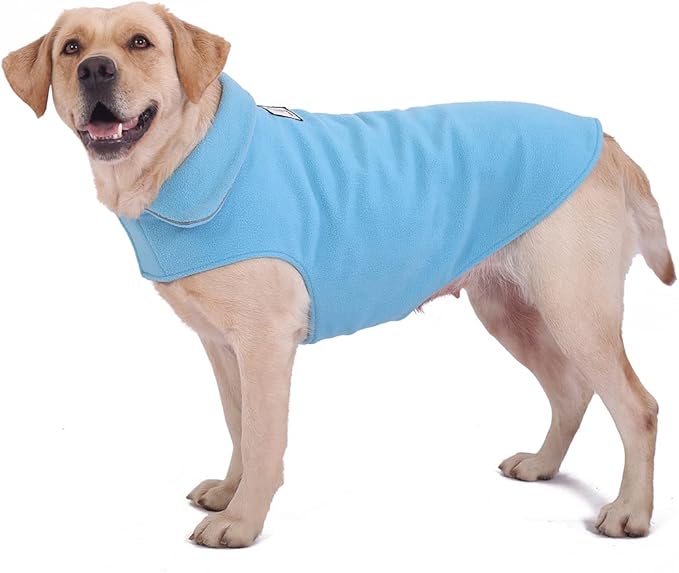 Fleece Dog Coat Pet Jacket Reflective for Cold Weather for Extra Large to Small Pets(Blue,M)