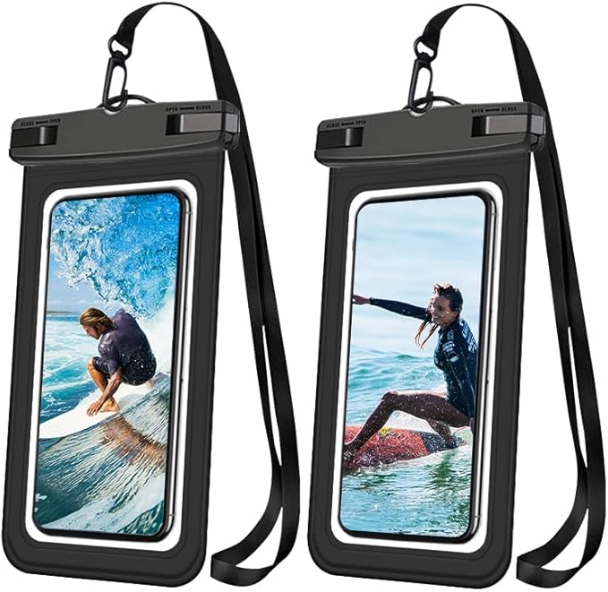 Waterproof Phone Pouch[2Pack], Universal Waterproof Dry Bag case up to 7.2" Beach Bag for Travel,Kayaking,Swimming, Boating, Surfing,Cruise Ship Essentials